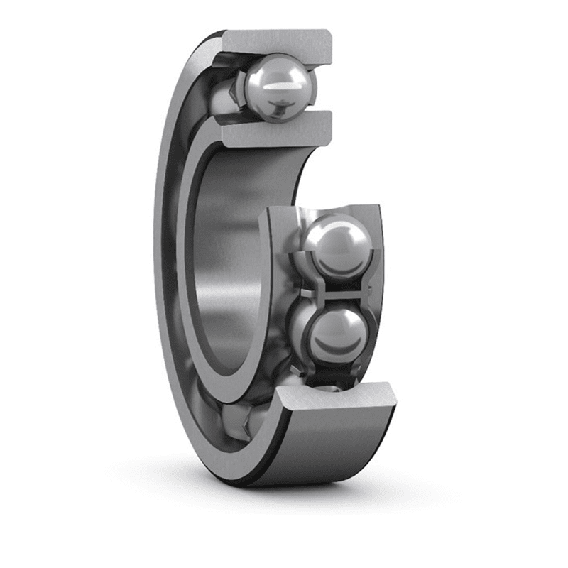 Single row deep groove ball bearing with ball loading notch