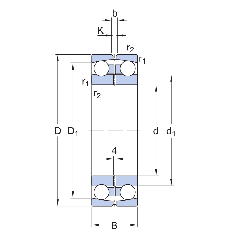 Aligning ball bearing