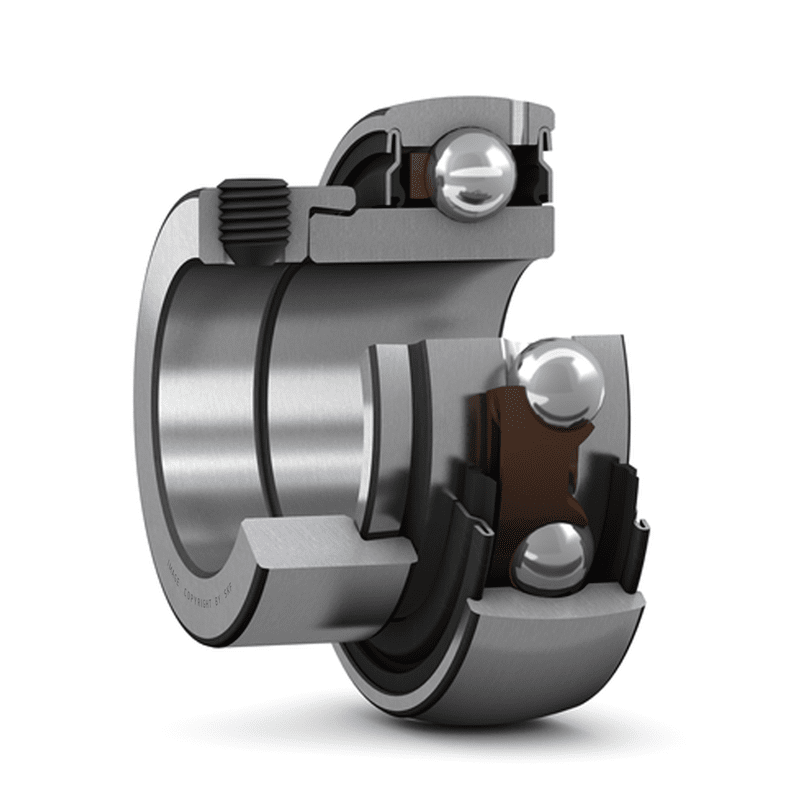Outer spherical bearing with eccentric locking sleeve