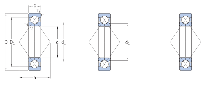Four-point contact ball bearing