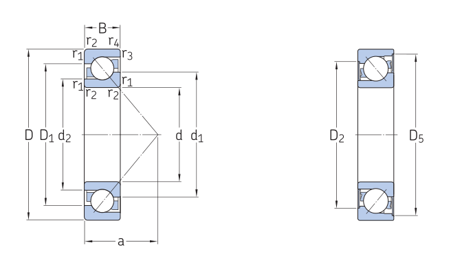 Single row angular contact ball bearing