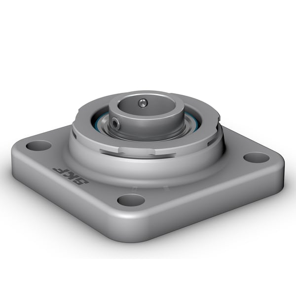 Square flange stainless steel bearing seat ball bearing unit with locking screw