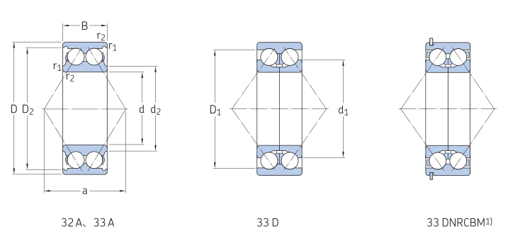 Double row angular contact ball bearing