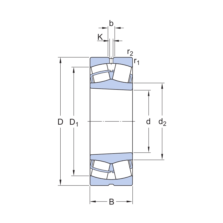 EK type spherical roller bearing