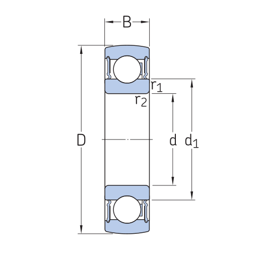 Outer spherical bearing with standard inner ring